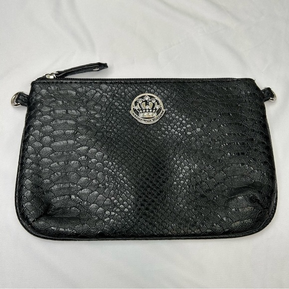 Kathy Van Zeeland‎ snake texture black clutch - Picture 1 of 6